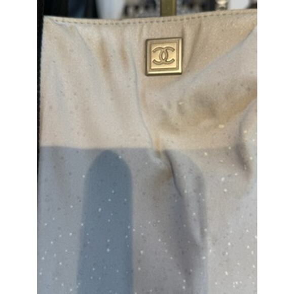 RARE Authentic CHANEL Sports Line High Summer Nylon Leather CC Tote Bag - Picture 4 of 16